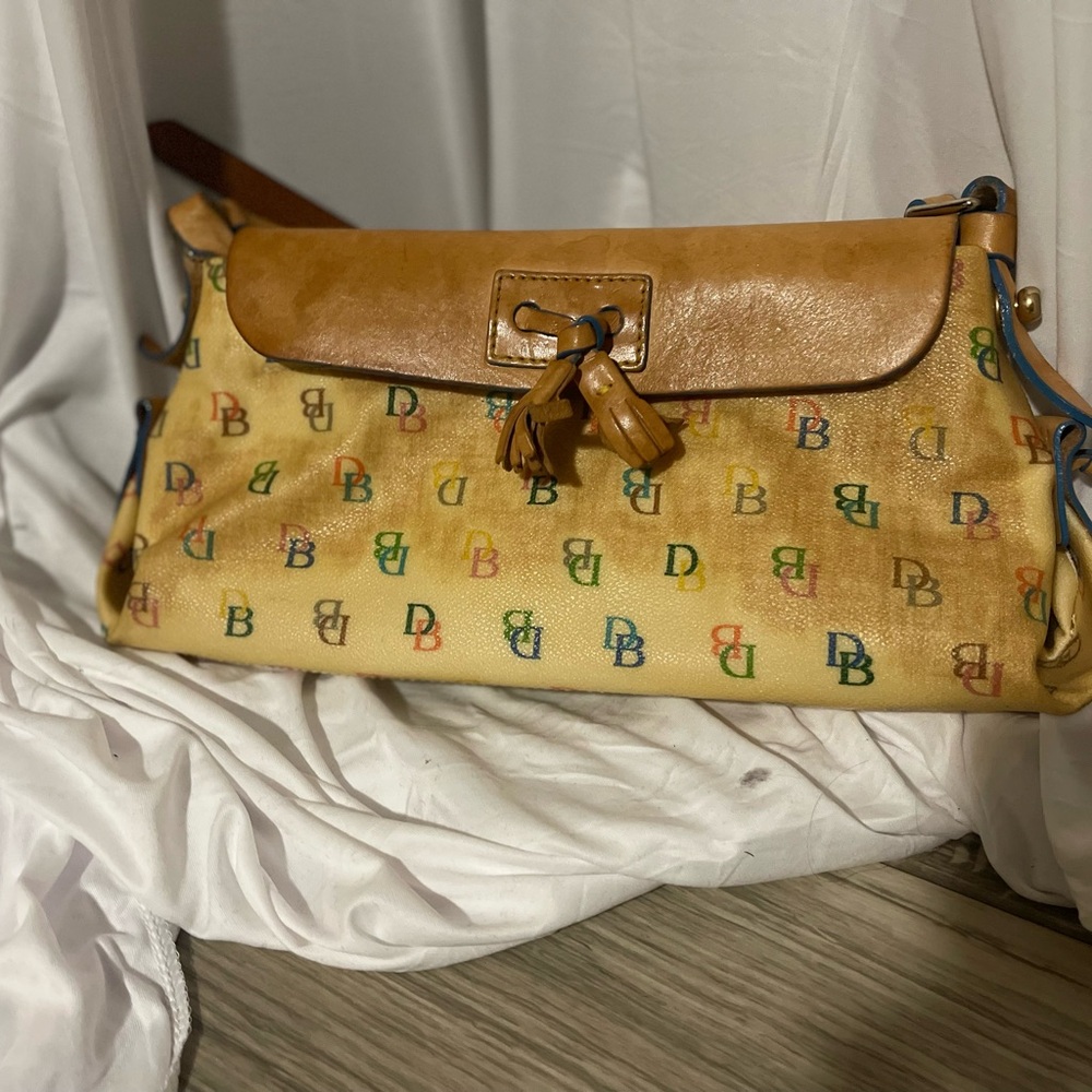 Dooney & Bourke Tan Shoulder Bag with Gold Hardware